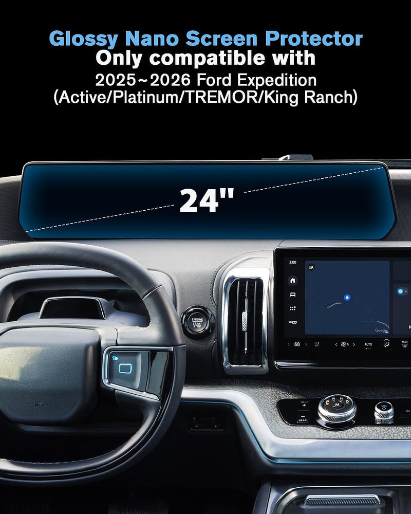 WEIPIN For 2PCS Integrated 2025 2026 Ford Expedition 24 Inch Dashboard Touchscreen Dual Displays High Clarity Screen Protector - Expedition (Active/Platinum/TREMOR/King Ranch) Accessories - Image 2
